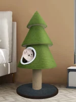 Christmas Tree Cat Condo with Scratching Surface