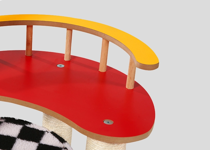 Colorful Small Cat Tower for Small Apartment - Guardrail detail