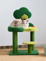 Green Tree-style Carpeted Cat Tree