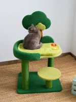 Green Tree-style Carpeted Cat Tree