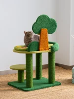 Green Tree-style Carpeted Cat Tree