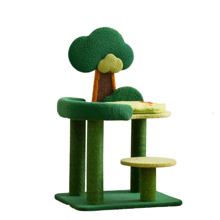 Green Tree-style Carpeted Cat Tree