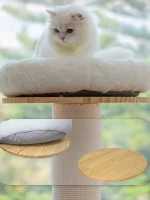 Large Cat Solid Wood Condo for Maine Coon - Removable cushion