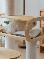 Large Cat Solid Wood Condo for Maine Coon - Large space to sleep