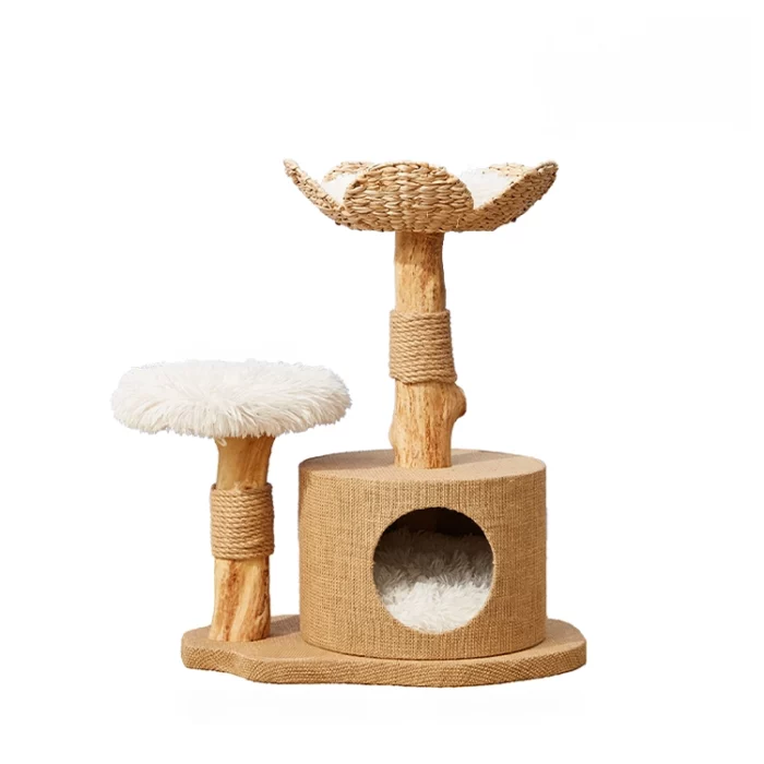 Luxurious Wicker Cattail Branch Cat Tree