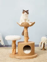 Luxurious Wicker Cattail Branch Cat Tree