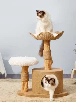 Luxurious Wicker Cattail Branch Cat Tree