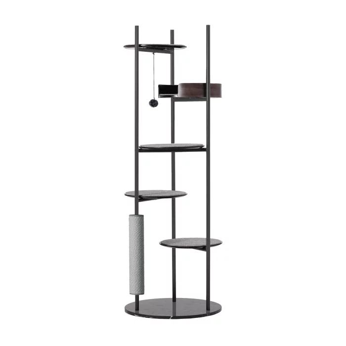 Minimalist Luxury Matel Cat Tower with Marble Base