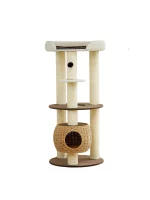 Round Cat Tower with Wicker Nest and Large Perch - M