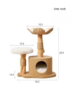 Size of Luxurious Wicker Cattail Branch Cat Tree