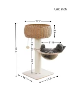 Size of Small Cat Tower with Space Capsule