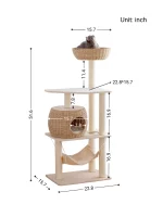 Size of Wicker Cat Tower with Hammock