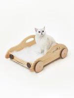 Solid Wood Car-shaped Cat Bed