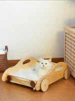 Solid Wood Car-shaped Cat Bed