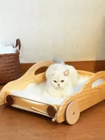 Solid Wood Car-shaped Cat Bed