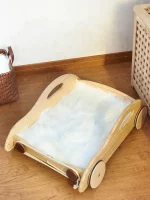 Solid Wood Car-shaped Cat Bed