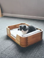 Solid Wood Floor Cat Bed