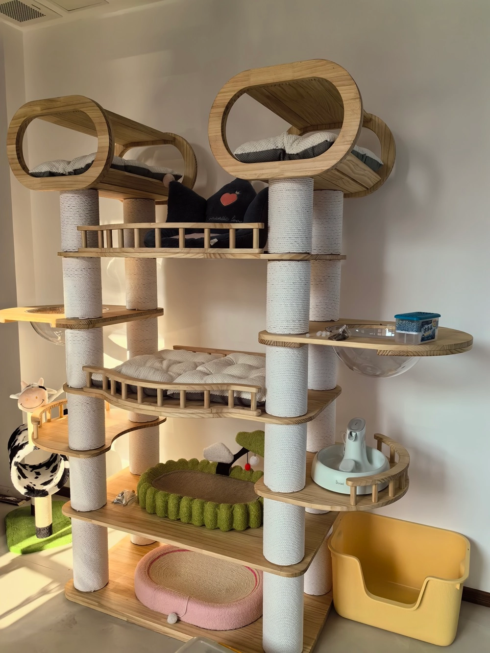 The largest wooden cat tree for multi-cat household