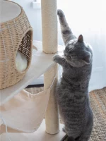 Wicker Cat Tower with Hammock