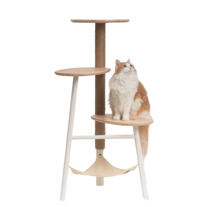 Wrought Iron Modern Wooden Cat Tree