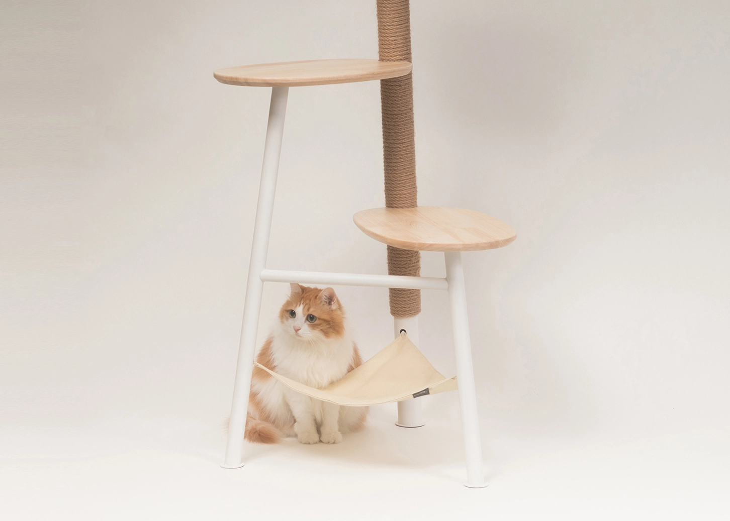 Wrought Iron Modern Wooden Cat Tree - Hammock