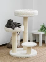 Cloud Carpeted Cat Tree with Three Perches