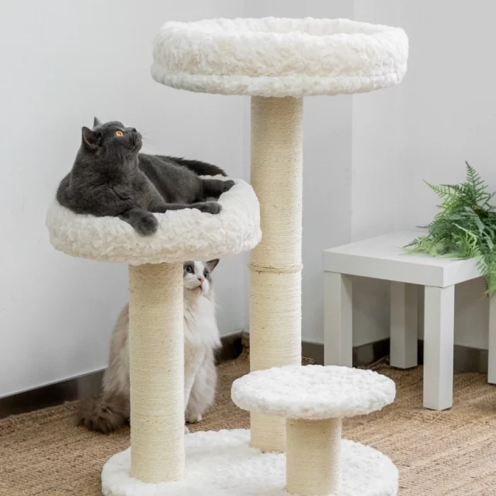 Cloud Carpeted Cat Tree with Three Perches