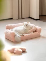 Large Rabbit Faux Fur Cat Sofa Bed