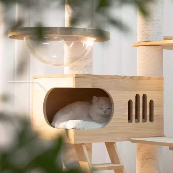 Large Solid Wood Cat Condo for Large Cats