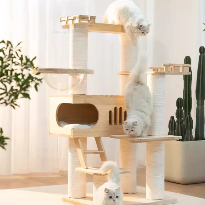 Large Solid Wood Cat Condo for Large Cats