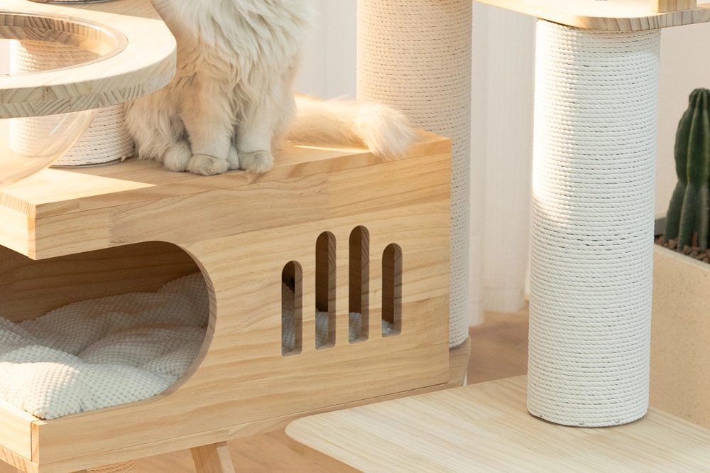 Large Solid Wood Cat Condo for Large Cats - Large condo