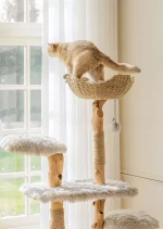 Pear Tree Branch Cat Tree with Long Plush