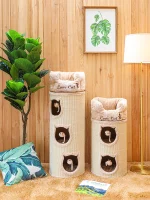 Scratching Barrel Cat Condo with a Cushion Nest