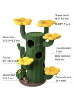 Size detail of Large Cactus Luxury Cat Barrel Condo