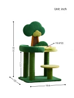 Size of Green Tree-style Carpeted Cat Tree