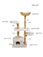 Size of Pear Tree Branch Cat Tree with Long Plush