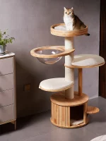 Solid Wood Cat Tree for Munchkin Cats