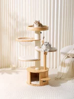 Solid Wood Cat Tree for Munchkin Cats