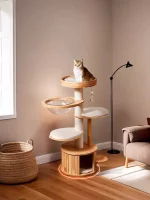 Solid Wood Cat Tree for Munchkin Cats