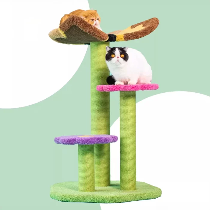 Butterfly Carpet Cat Tree with Flower Perches