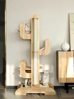 Cactus-shaped Solid Wood Cat Tree