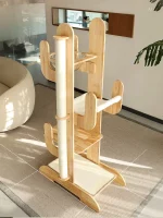 Cactus-shaped Solid Wood Cat Tree