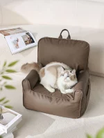 Large Pure Color Leather Cat Sofa