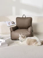 Large Pure Color Leather Cat Sofa