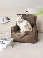 Large Pure Color Leather Cat Sofa