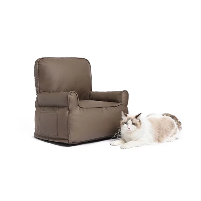 Large Pure Color Leather Cat Sofa