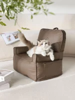 Large Pure Color Leather Cat Sofa