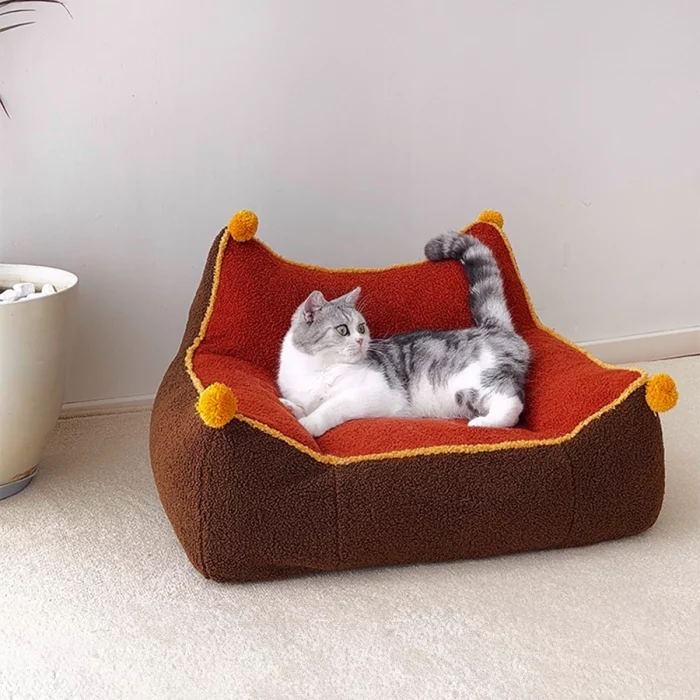 Maillard Color Floor Cat Sofa Bed