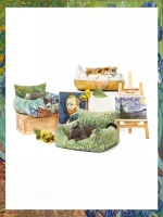 Oil Painting Style Cat Sofa Bed