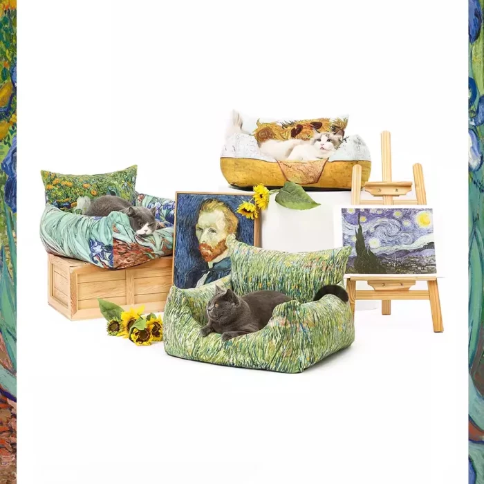 Oil Painting Style Cat Sofa Bed